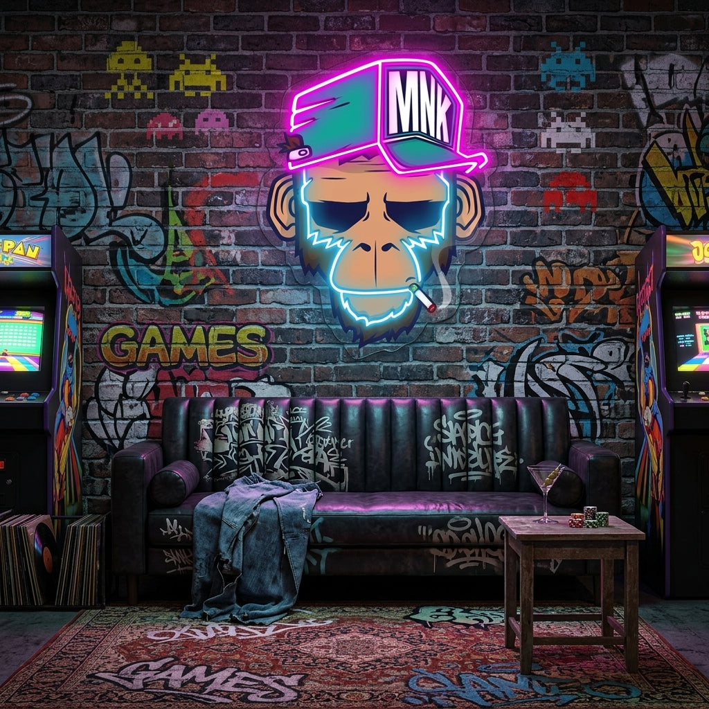 Spoiled Monkey Neon Sign x Acrylic Artwork