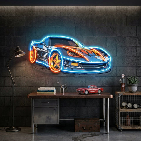 Sports Car LED Neon Sign Light Pop Art
