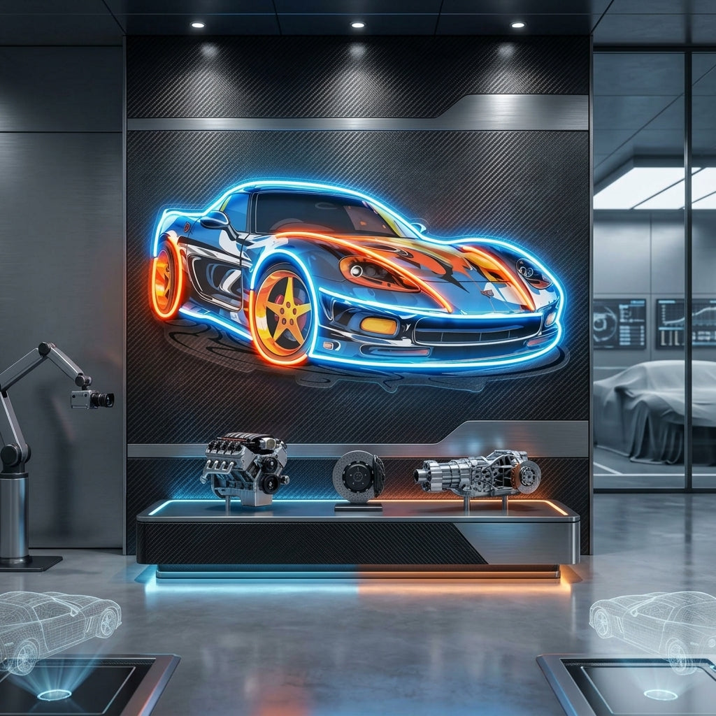 Sports Car LED Neon Sign Light Pop Art