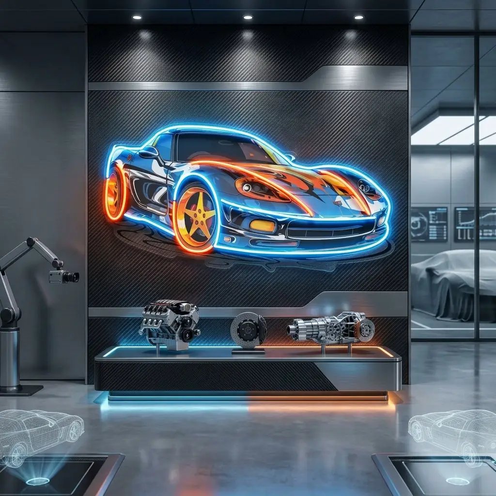 Sports Car LED Neon Sign Light Pop Art