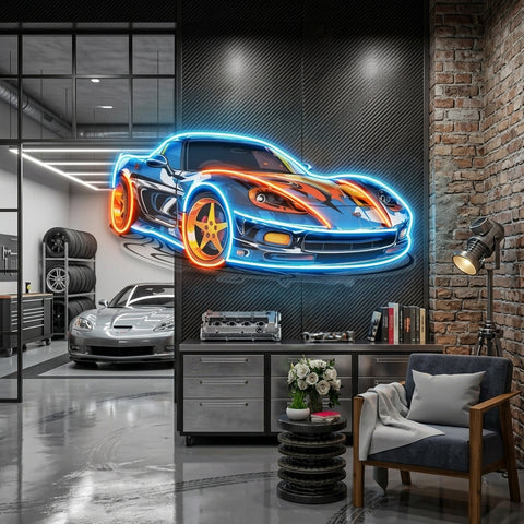 Sports Car LED Neon Sign Light Pop Art