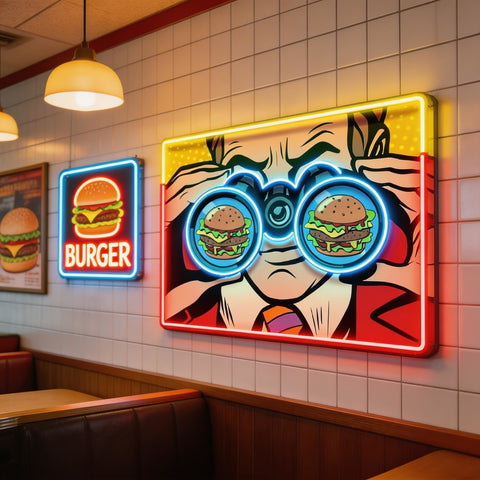 Spy for the Burger LED Neon Sign Light Pop Art