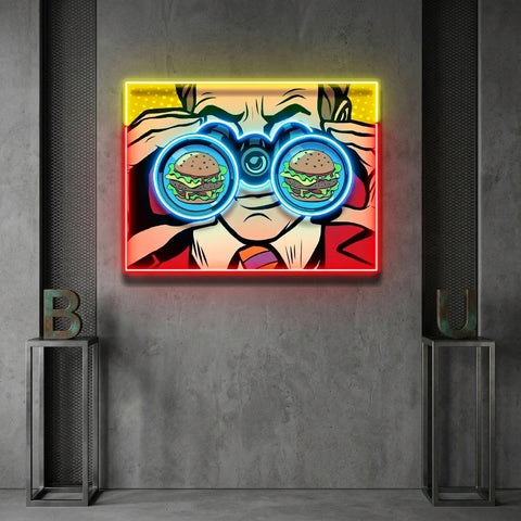 Spy for the Burger LED Neon Sign Light Pop Art