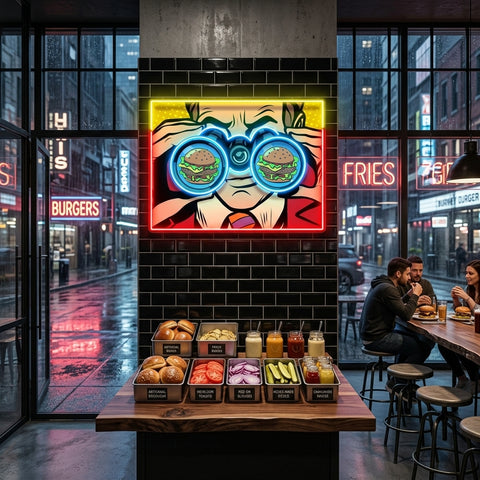 Spy for the Burger LED Neon Sign Light Pop Art