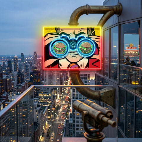 Spy for the Burger LED Neon Sign Light Pop Art