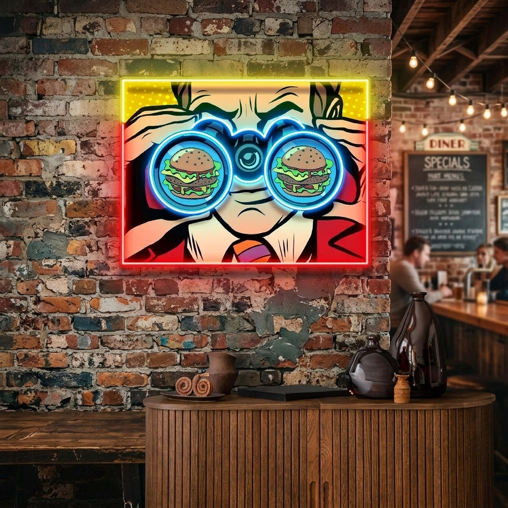 Spy for the Burger LED Neon Sign Light Pop Art