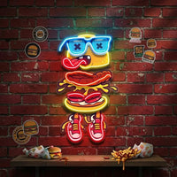 Stacked Burger Vibes LED Neon Sign Light Pop Art