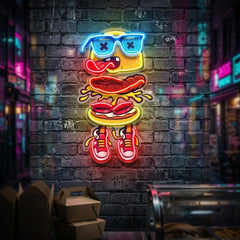 Stacked Burger Vibes LED Neon Sign Light Pop Art