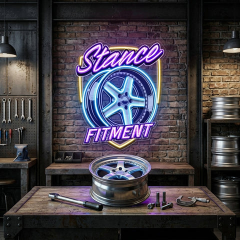 Stance Wheel Fitment For Racing LED Neon Sign Light Pop Art