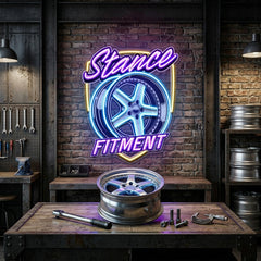 Stance Wheel Fitment For Racing LED Neon Sign Light Pop Art