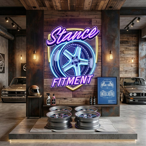 Stance Wheel Fitment For Racing LED Neon Sign Light Pop Art