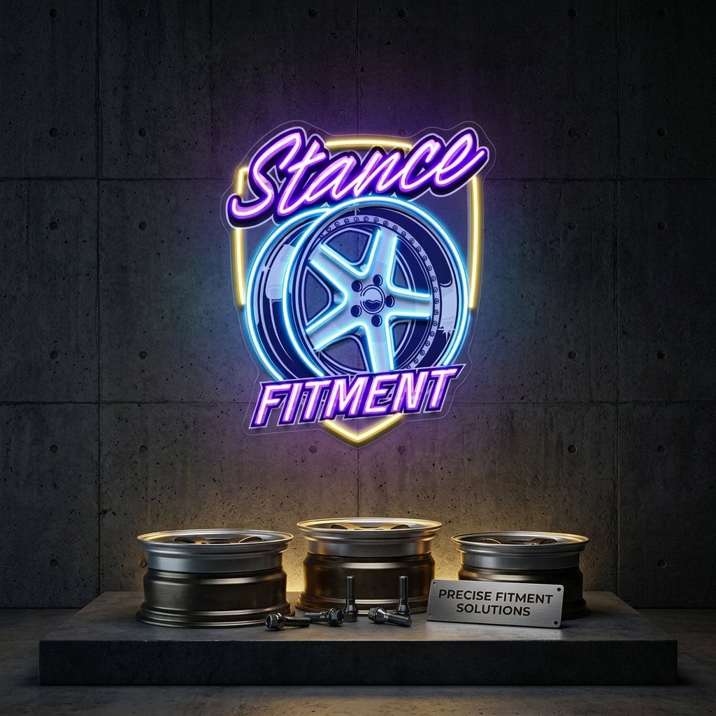 Stance Wheel Fitment For Racing LED Neon Sign Light Pop Art