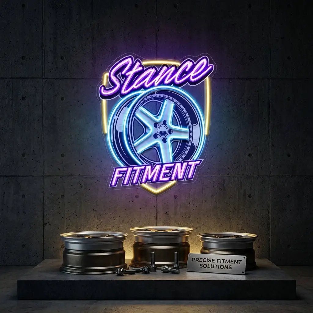 Stance Wheel Fitment For Racing LED Neon Sign Light Pop Art