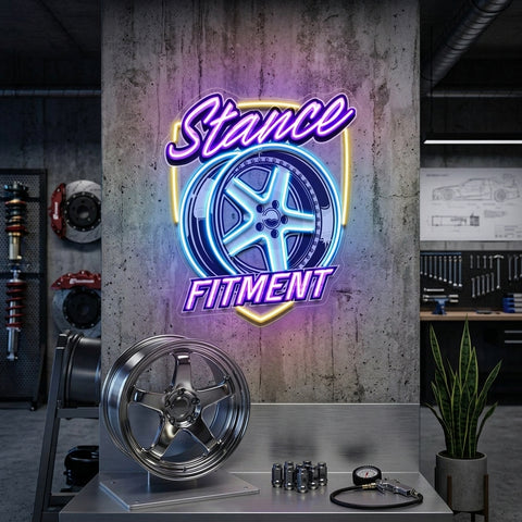 Stance Wheel Fitment For Racing LED Neon Sign Light Pop Art