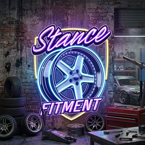 Stance Wheel Fitment For Racing LED Neon Sign Light Pop Art
