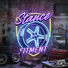 Stance Wheel Fitment For Racing LED Neon Sign Light Pop Art