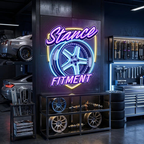 Stance Wheel Fitment For Racing LED Neon Sign Light Pop Art