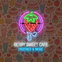 Strawberry Neon Sign Fruit Led Sign Shop Decor Sign