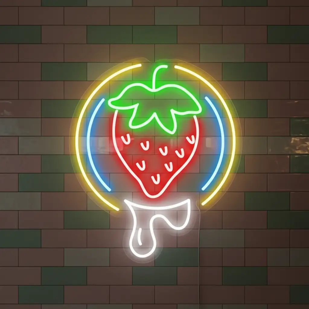 Strawberry Neon Sign Fruit Led Sign Shop Decor Sign