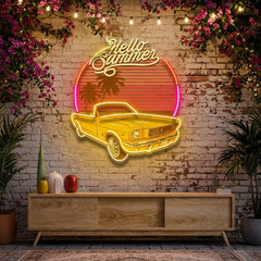 Summer Tropical Beach And Car LED Neon Sign Light Pop Art