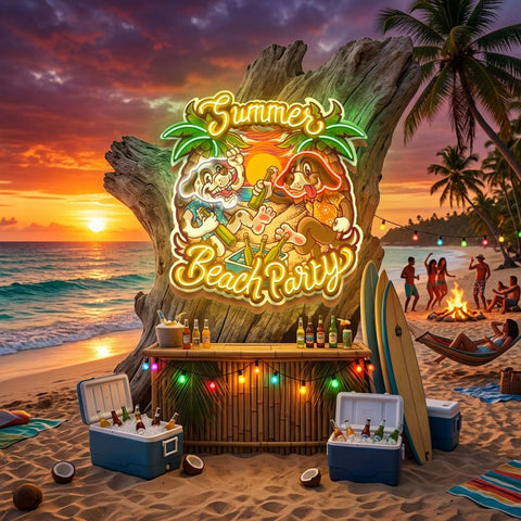 Summer Beach Party LED Neon Sign Light Pop Art