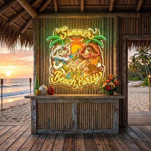 Summer Beach Party LED Neon Sign Light Pop Art
