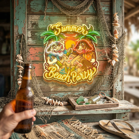 Summer Beach Party LED Neon Sign Light Pop Art