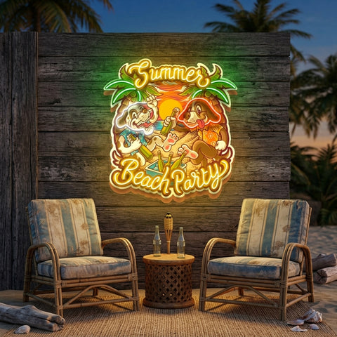 Summer Beach Party LED Neon Sign Light Pop Art