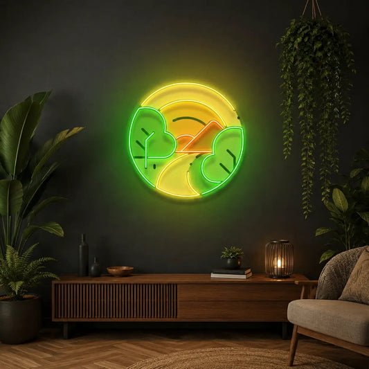 Sun Dawn on Mountains LED Neon Sign Light Pop Art