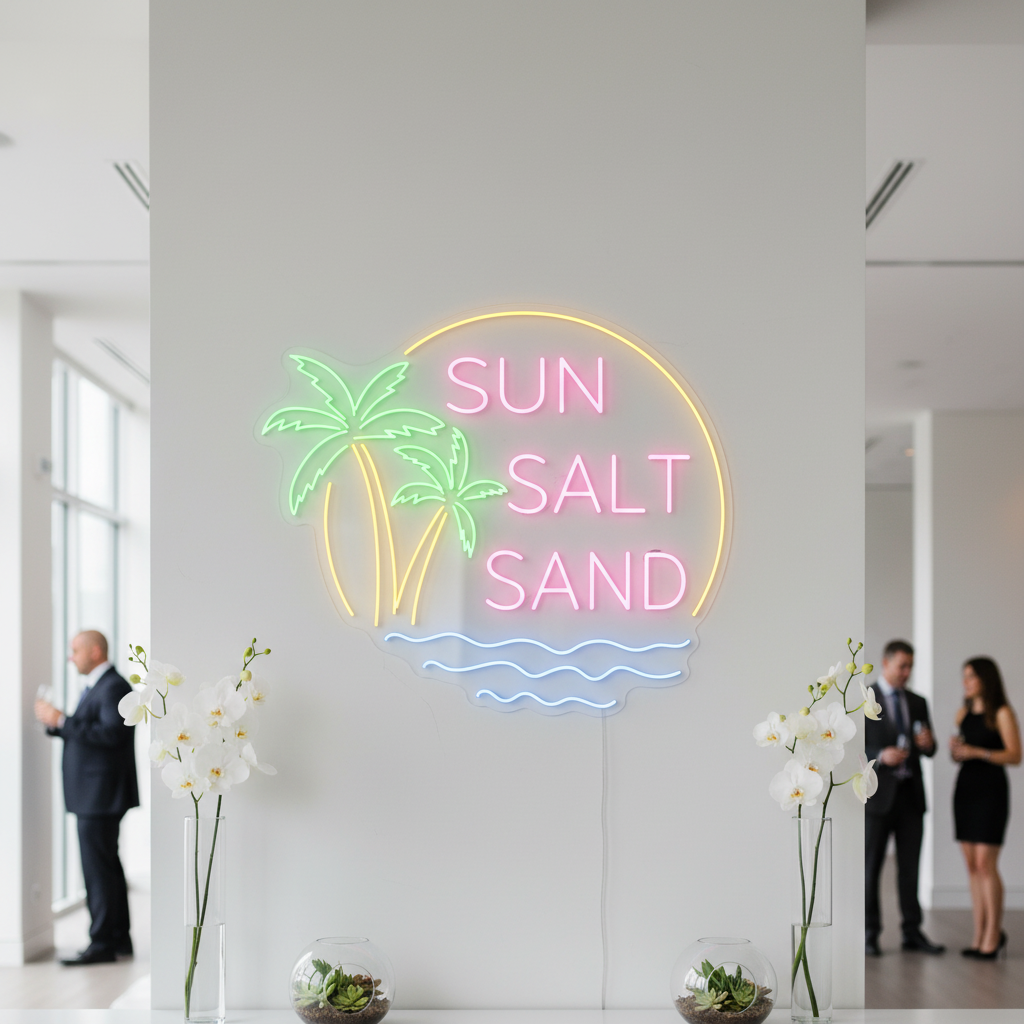 Sun Salt Sand Neon Sign Custom Summer Party Decor Sign
