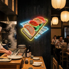 Sushi Platter LED Neon Sign for Japanese Restaurant Decor