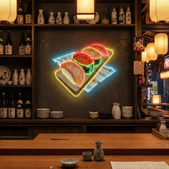 Sushi Platter LED Neon Sign for Japanese Restaurant Decor