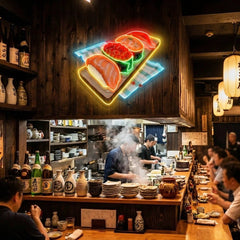 Sushi Platter LED Neon Sign for Japanese Restaurant Decor