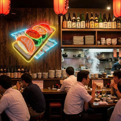 Sushi Platter LED Neon Sign for Japanese Restaurant Decor
