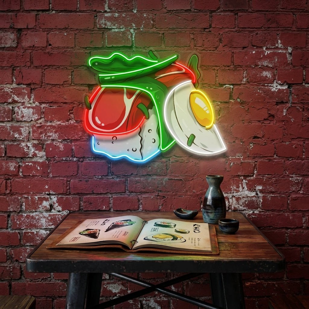 Sushi with Egg LED Neon Sign Light Pop Art
