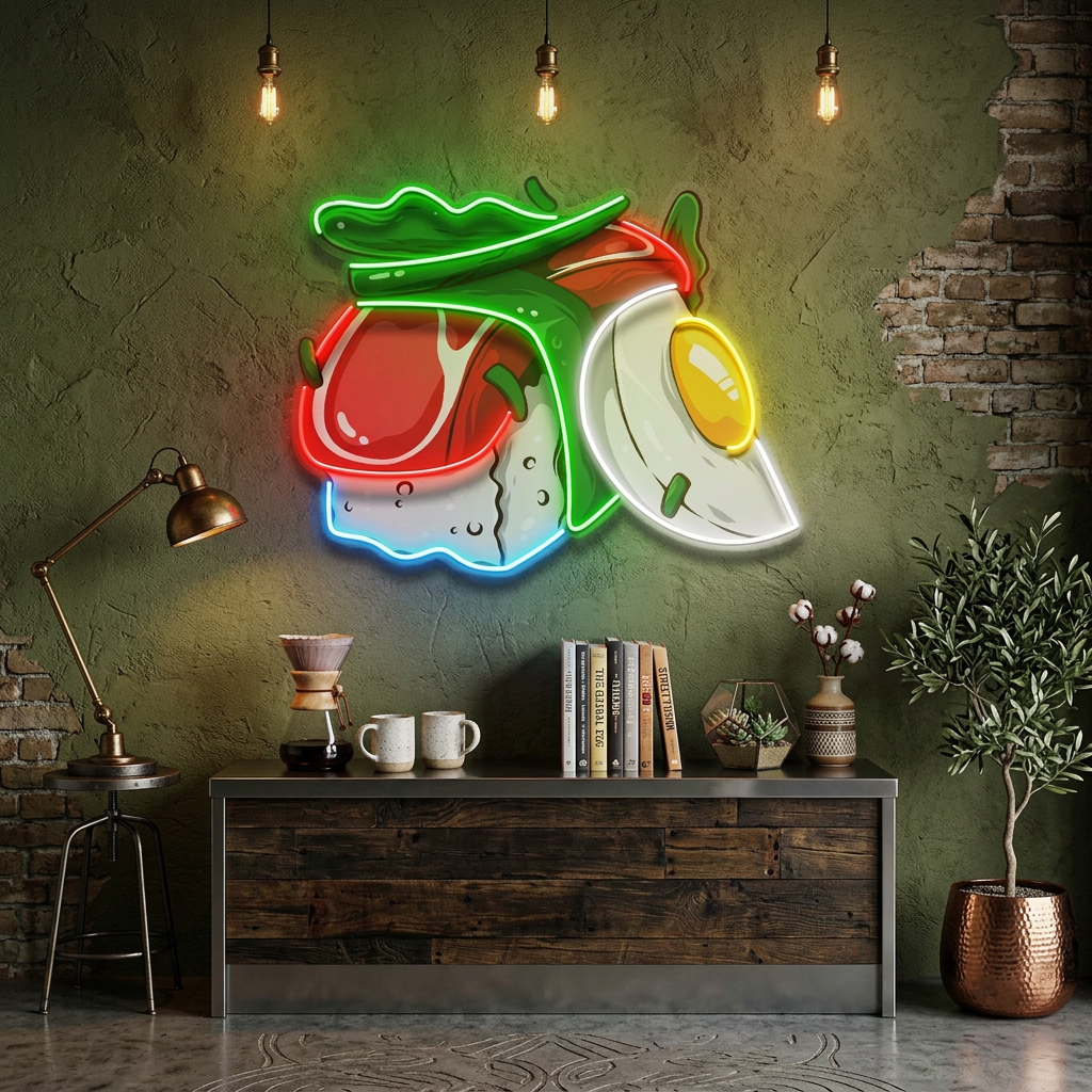 Sushi with Egg LED Neon Sign Light Pop Art