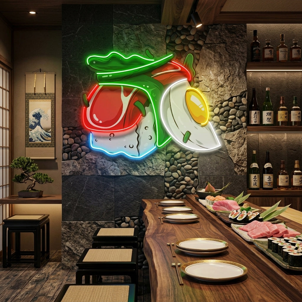 Sushi with Egg LED Neon Sign Light Pop Art