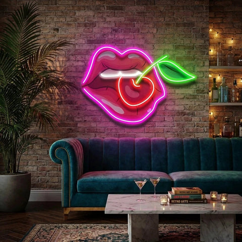 Sweet Cherry Led Neon Acrylic Artwork Led Neon Sign Light