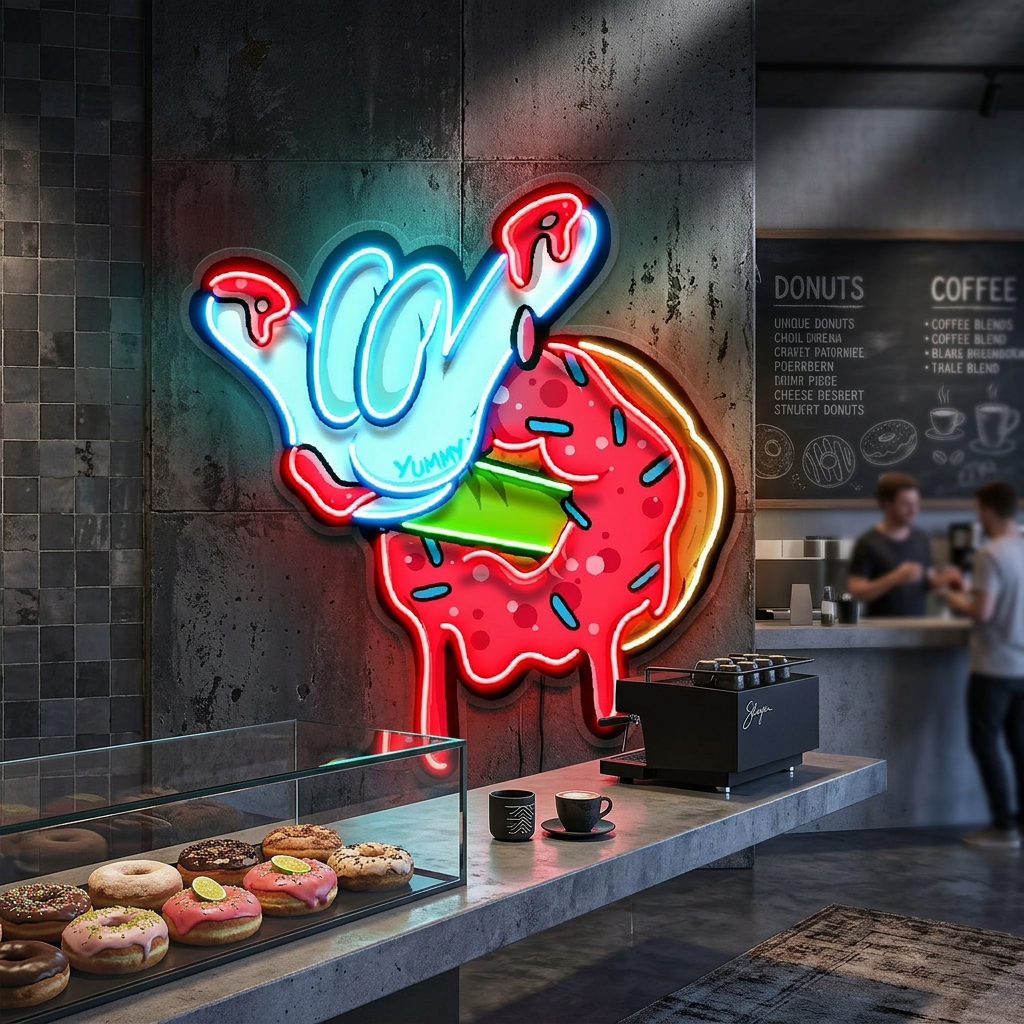Sweet Attack Donut LED Neon Sign Light Pop Art