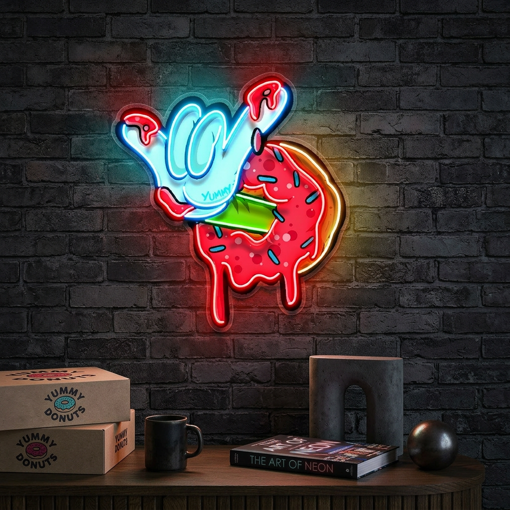 Sweet Attack Donut LED Neon Sign Light Pop Art