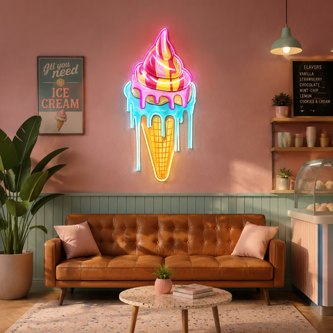 Sweet Ice Cream LED Neon Sign Light Pop Art
