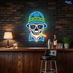 Hats, Bones & Smoke Rings Neon Sign Light Artwork