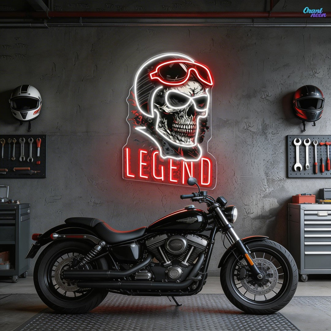 Rogue Rider: Neon Skull & Helm Neon Sign Light Artwork