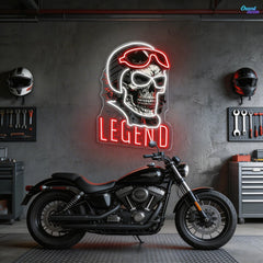 Rogue Rider: Neon Skull & Helm Neon Sign Light Artwork