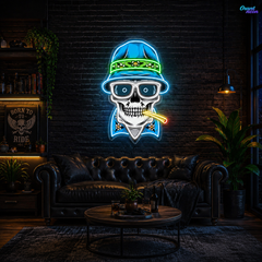 Hats, Bones & Smoke Rings Neon Sign Light Artwork