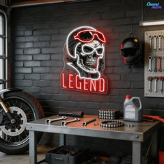 Rogue Rider: Neon Skull & Helm Neon Sign Light Artwork