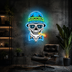 Hats, Bones & Smoke Rings Neon Sign Light Artwork