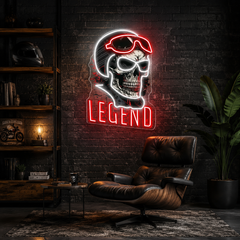 Rogue Rider: Neon Skull & Helm Neon Sign Light Artwork