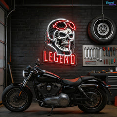 Rogue Rider: Neon Skull & Helm Neon Sign Light Artwork