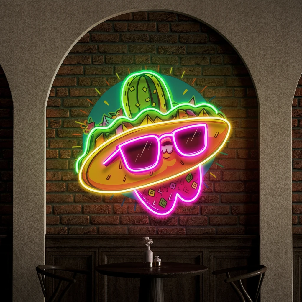 Taco Restaurant Decor Mexican Food Artwork Led Neon Sign Light